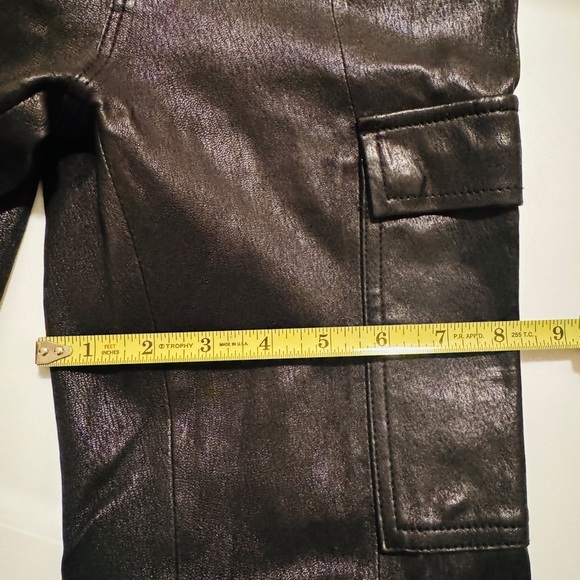 J Brand 💯 percent Lamb Leather Skinny Pants Gold Hardware Size 26 - Picture 14 of 17